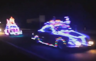 christmas light cars